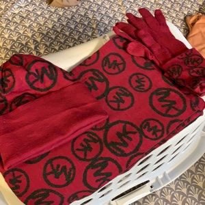 Michael Kors hat, scarf and gloves.